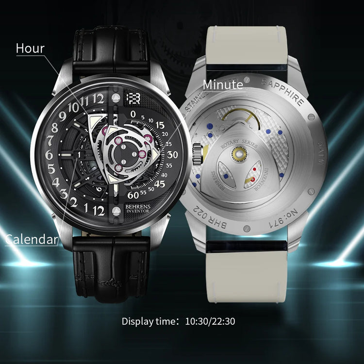 behrens rotary watch front_back display inventor luxury watches series