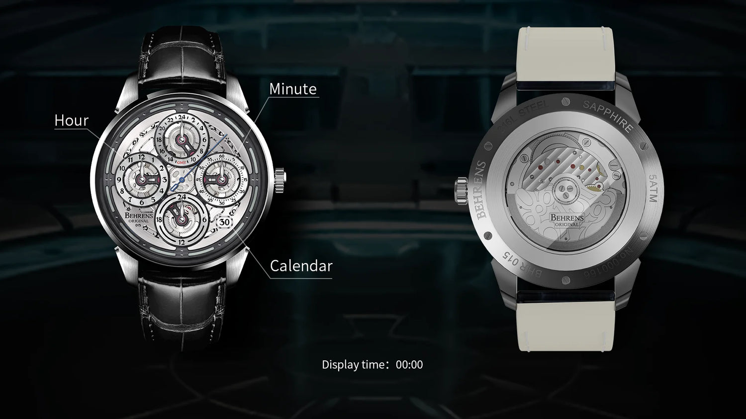 behrens navigraph original mechanical watches series front_back display