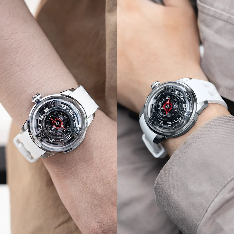 behrens original mechanical watches series starship-II x china rocket watch on wrist display