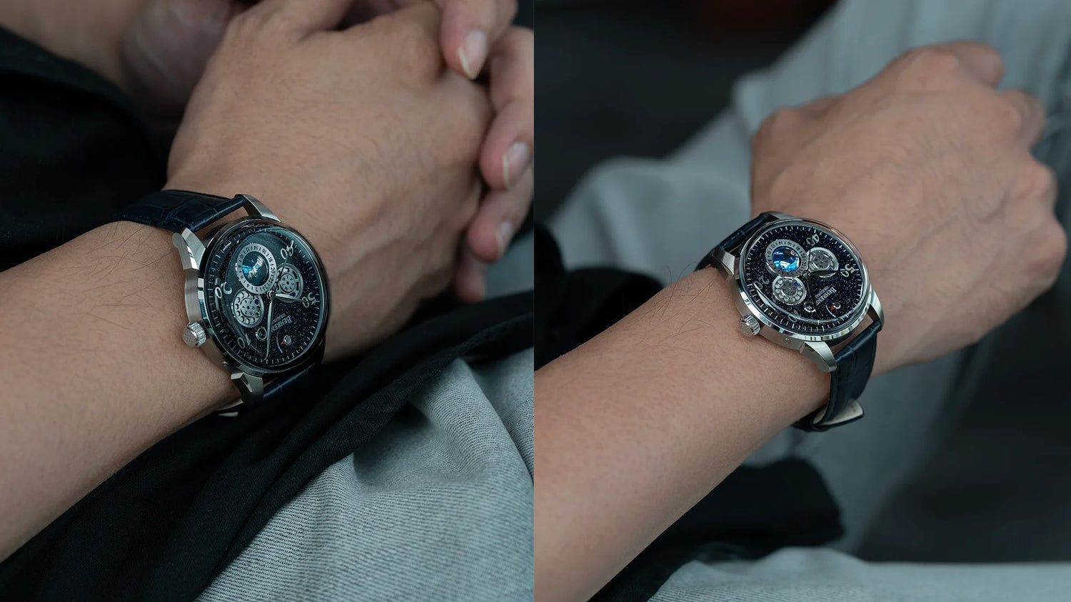 behrens original mechanical watches series star trek on wrist display