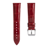 Crocodile Skin Leather Strap - Blaze Red