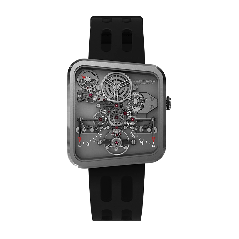 Behrens Ultralight 20g Inventor Series Luxury Watch black strap