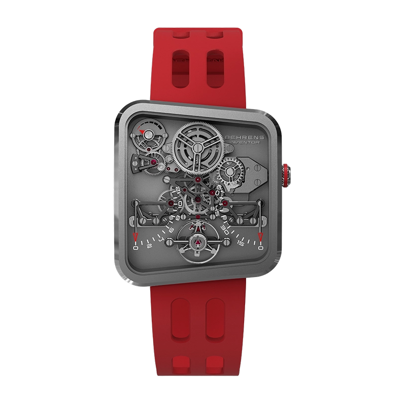 Behrens Ultralight 20g Inventor Series Luxury Watch red strap