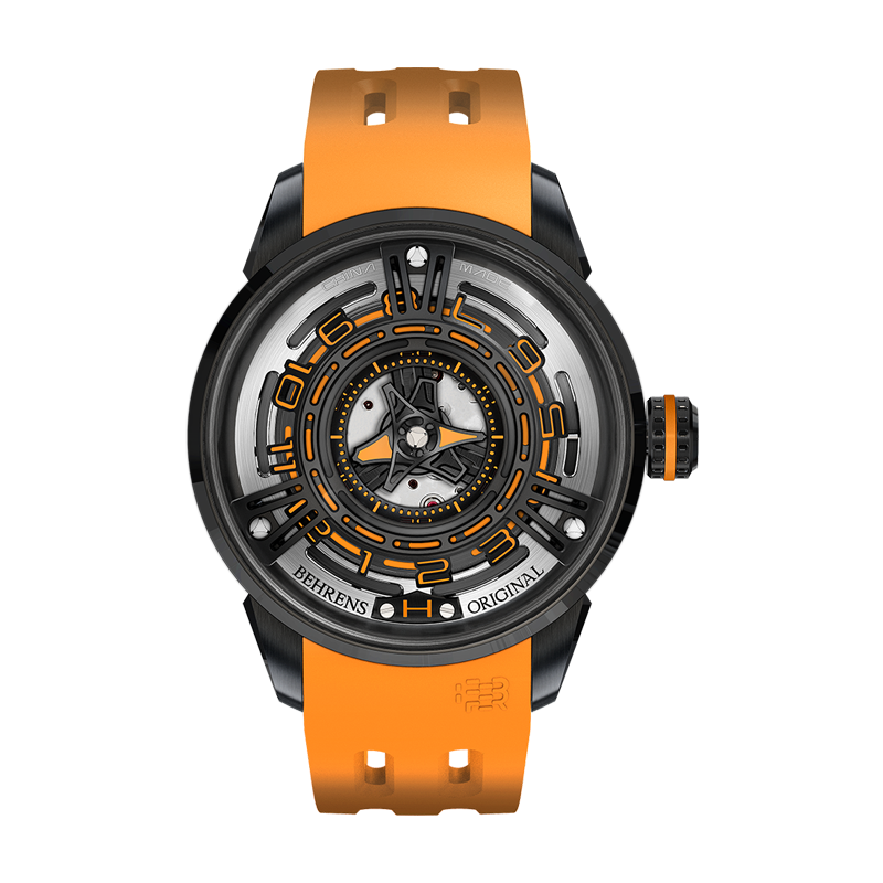 behrens_orange_starship-II_original_series_mechanical_watch_fluoroelastomer_strap