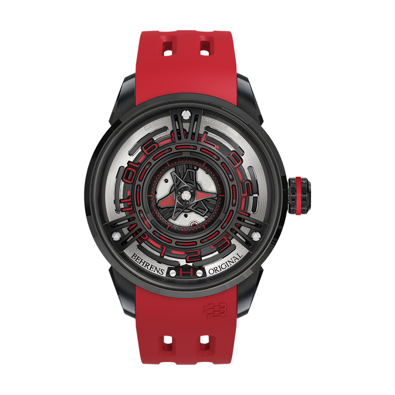 behrens_red_starship-II_original_series_mechanical_watch_fluoroelastomer_strap