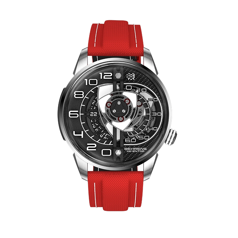 behrens_rotary_watch_2025_BHR022-2_red_cordura_strap_inventor_luxury _watches_series