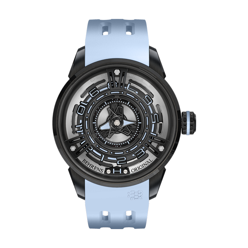 behrens_sunny_blue_starship-II_original_series_mechanical_watch_fluoroelastomer_strap