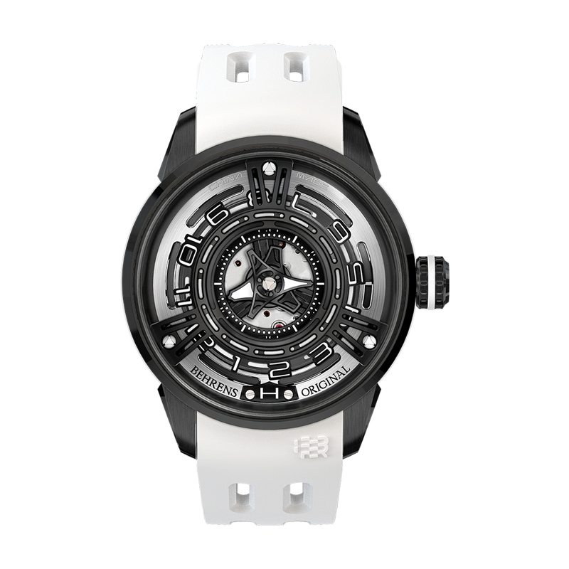 behrens_white_starship-II_original_series_mechanical_watch_fluoroelastomer_strap