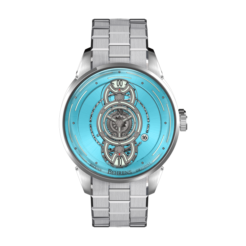 silver blue Interstellar Travel Branded Watch