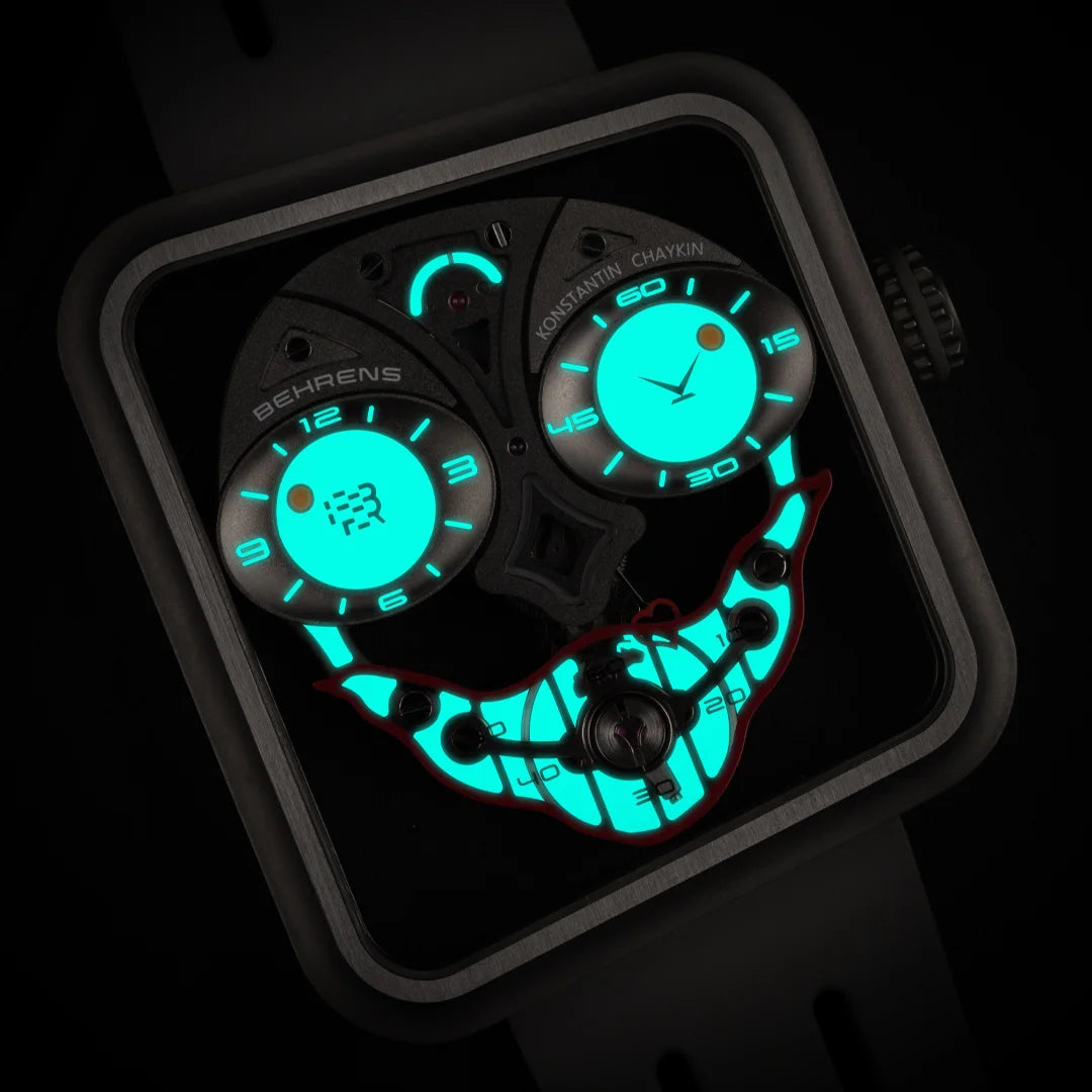 behrens ace of hearts super lumi-nova dial design in dark