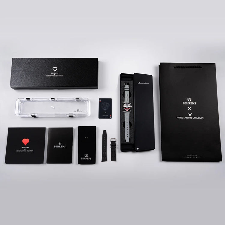 behrens ace of hearts watch exclusive packaging plus watch manual 1:1 mobile view